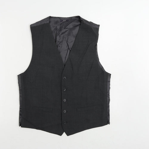Marks and Spencer Mens Grey Wool Jacket Suit Waistcoat Size 40 Regular