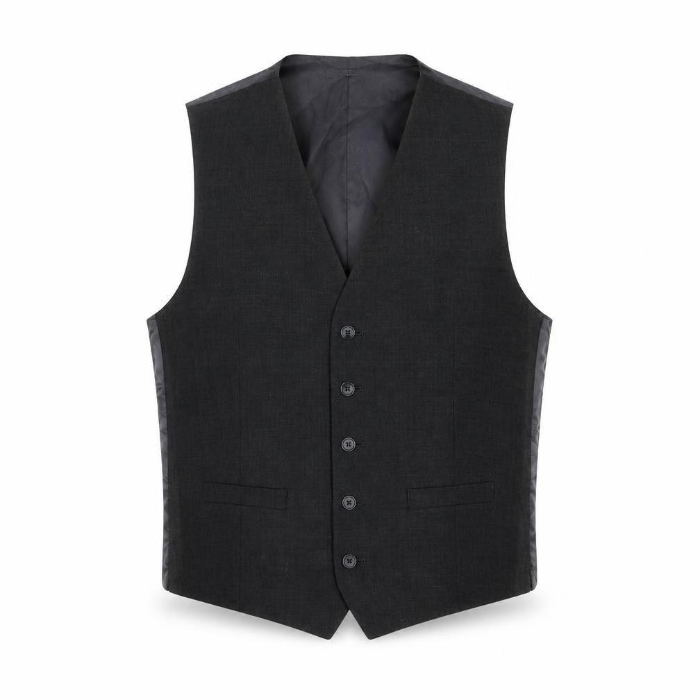 Front view of Marks & Spencer men’s grey wool jacket suit waistcoat, size 40, regular