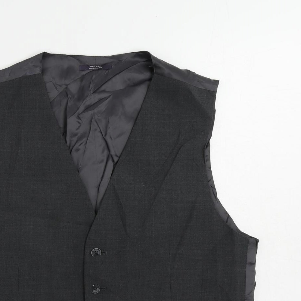 Marks and Spencer Mens Grey Wool Jacket Suit Waistcoat Size 40 Regular