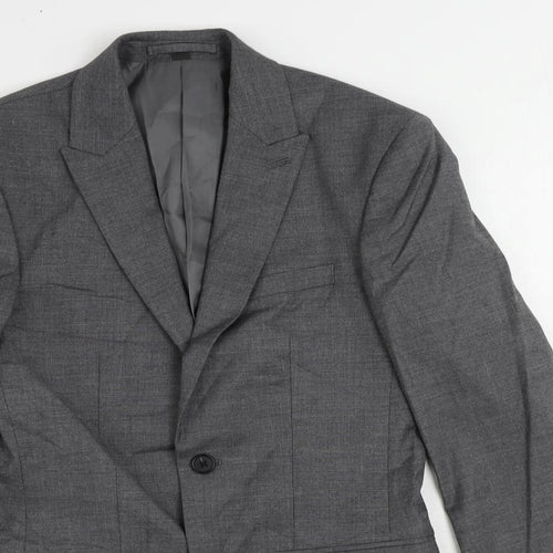 Marks and Spencer Mens Grey Polyester Jacket Suit Jacket Size 34 Regular