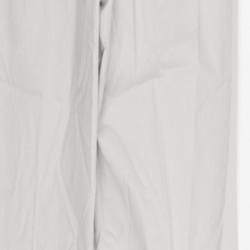 Marks and Spencer Mens Grey Cotton Chino Trousers Size 30 in L31 in Slim Zip