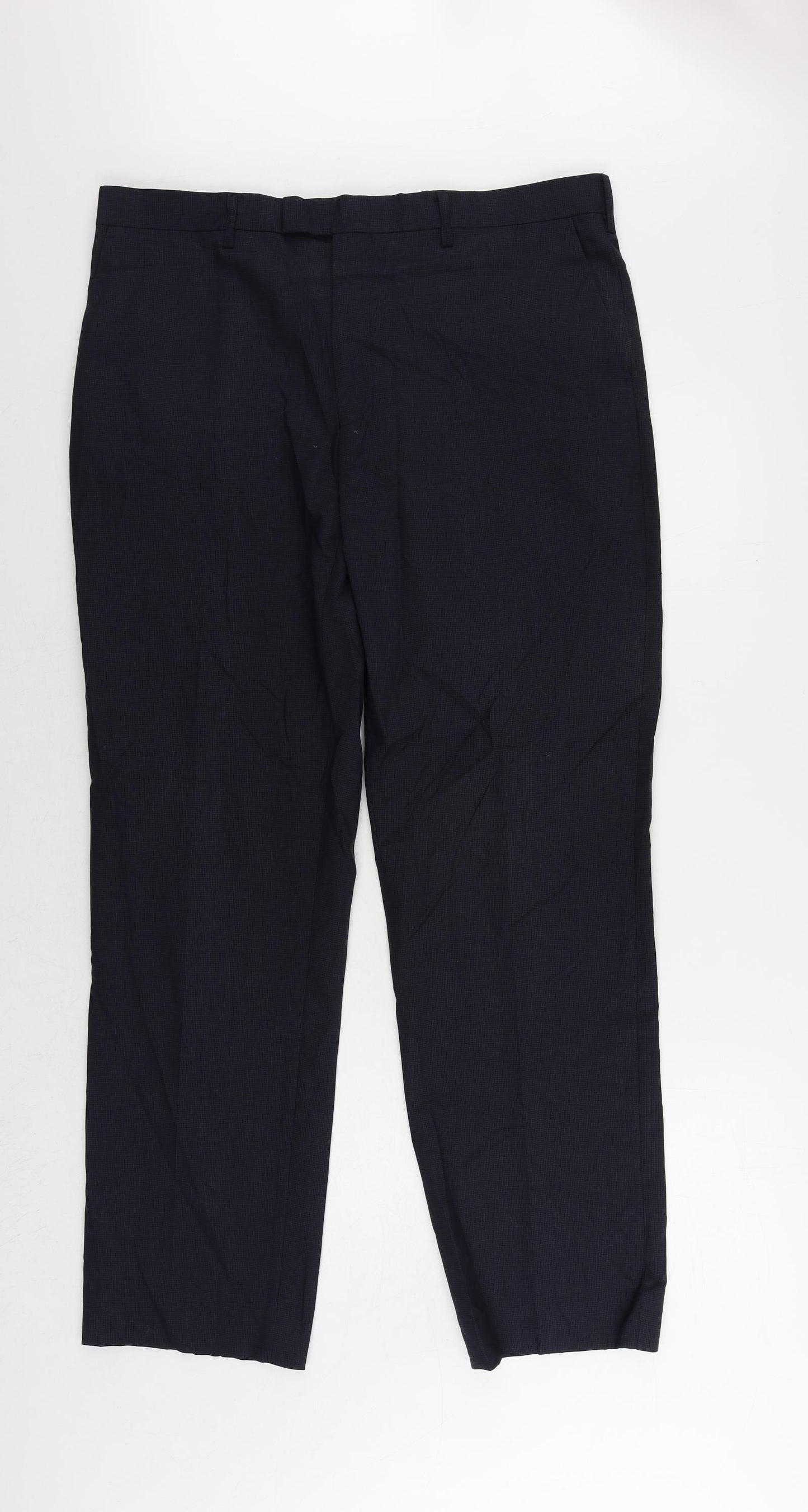 Linea Mens Blue Wool Dress Pants Trousers Size 36 in L32 in Regular Zip