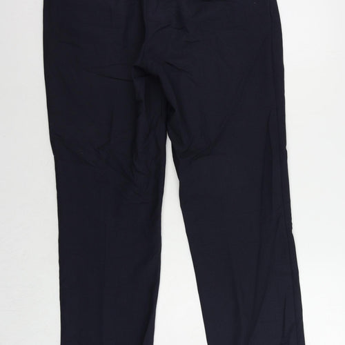 Linea Mens Blue Wool Dress Pants Trousers Size 36 in L32 in Regular Zip