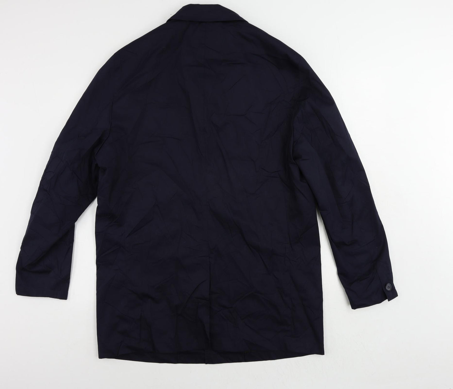 Marks and Spencer Mens Blue Pea Coat Coat Size L Button