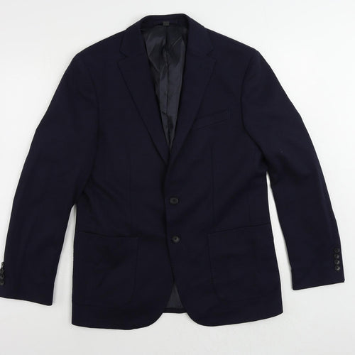 Marks and Spencer Mens Blue Polyamide Jacket Suit Jacket Size 40 Regular