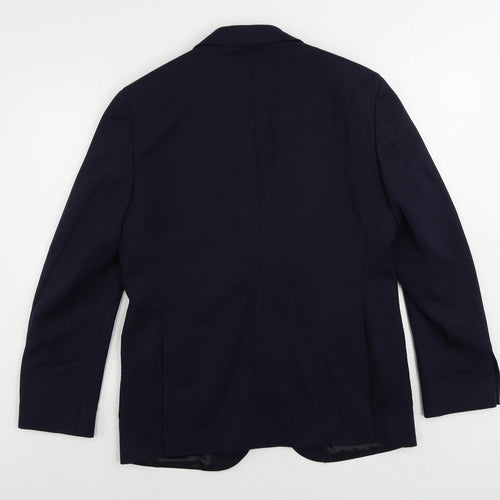 Marks and Spencer Mens Blue Polyamide Jacket Suit Jacket Size 40 Regular