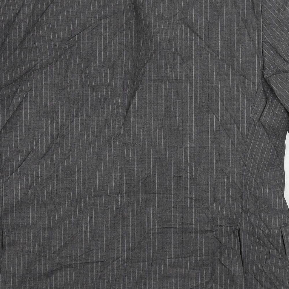 Marks and Spencer Mens Grey Striped Wool Jacket Suit Jacket Size 38 Regular