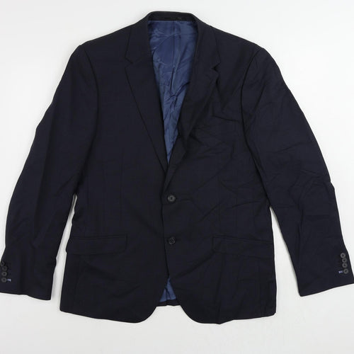 Linea Mens Blue Wool Jacket Suit Jacket Size 42 Regular