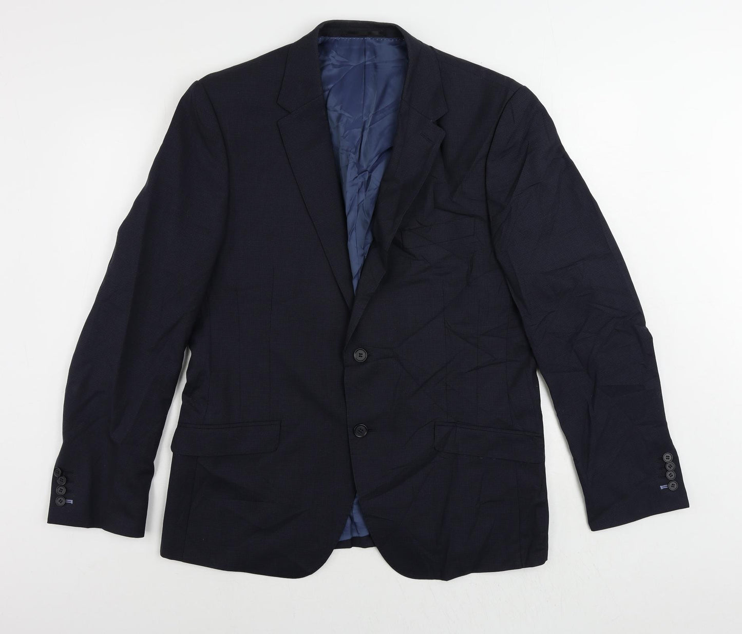 Linea Mens Blue Wool Jacket Suit Jacket Size 42 Regular