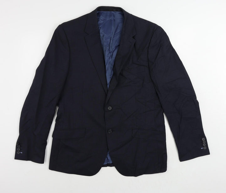 Linea Mens Blue Wool Jacket Suit Jacket Size 42 Regular