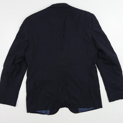 Linea Mens Blue Wool Jacket Suit Jacket Size 42 Regular