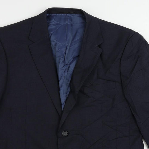 Linea Mens Blue Wool Jacket Suit Jacket Size 42 Regular