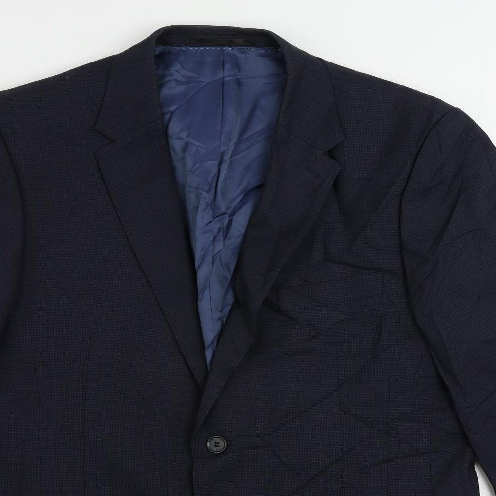 Linea Mens Blue Wool Jacket Suit Jacket Size 42 Regular