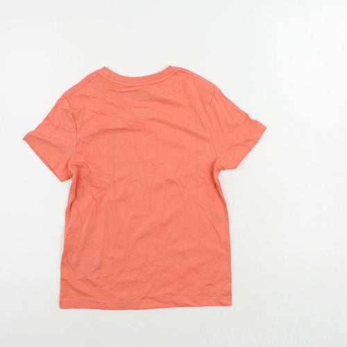 Marks and Spencer Boys Orange Cotton Pullover T-Shirt Size 8-9 Years Crew Neck Pullover