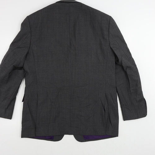 Marks and Spencer Mens Grey Plaid Wool Jacket Suit Jacket Size 44 Regular