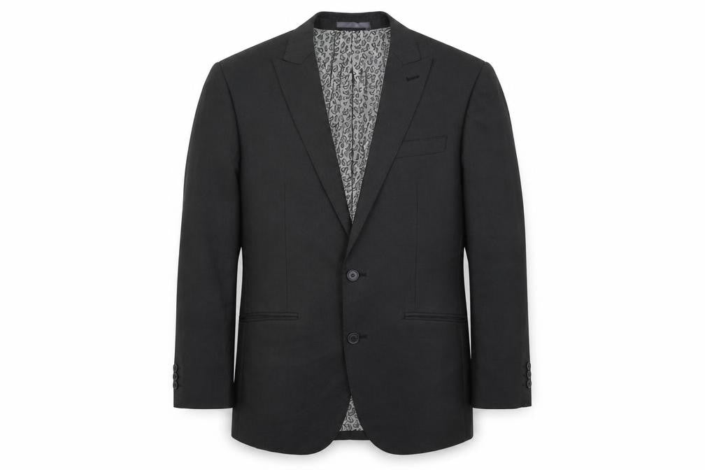 Hans Kelven Mens Grey Polyester Jacket Suit Jacket Size 38 Regular