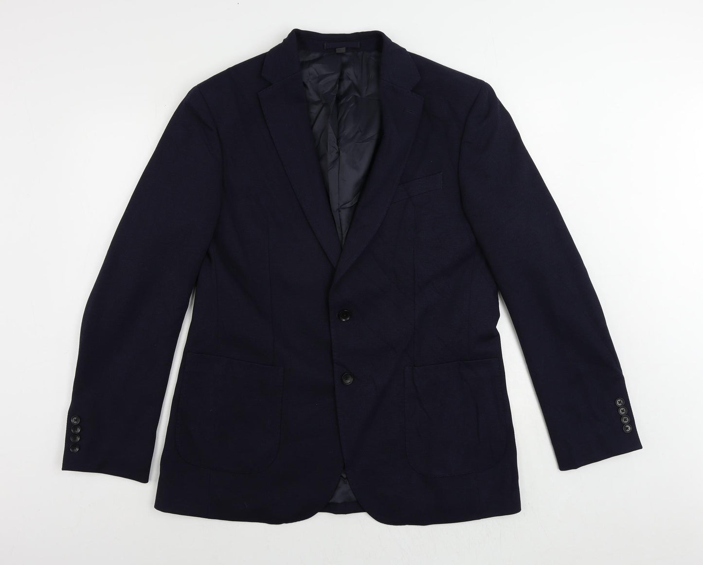 Marks and Spencer Mens Blue Polyamide Jacket Suit Jacket Size 42 Regular