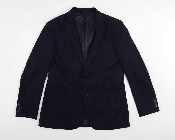 Marks and Spencer Mens Blue Polyamide Jacket Suit Jacket Size 42 Regular