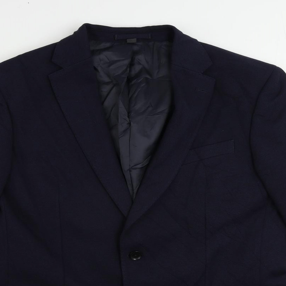 Marks and Spencer Mens Blue Polyamide Jacket Suit Jacket Size 42 Regular