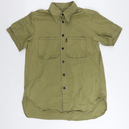 Anglomania Vivienne Westwood Mens Green Cotton Button-Up Size L Collared Button - Vintage