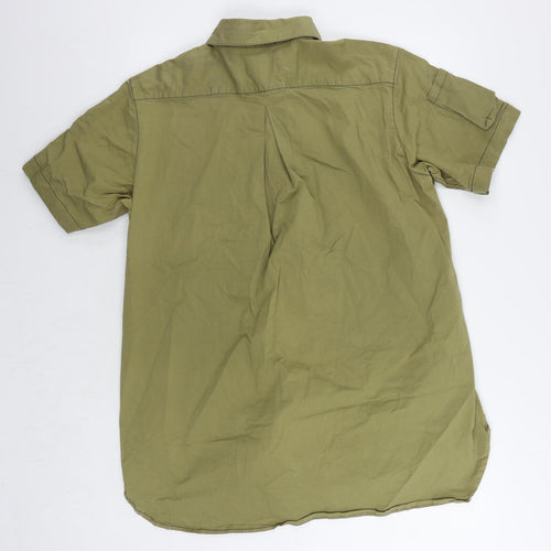 Anglomania Vivienne Westwood Mens Green Cotton Button-Up Size L Collared Button - Vintage