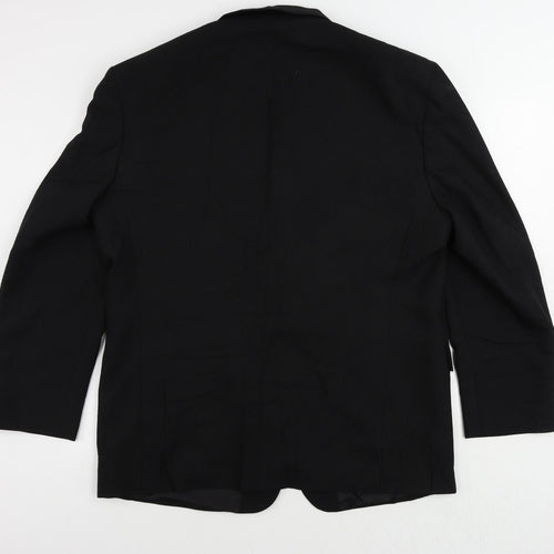 St Bernard Mens Black Polyester Jacket Blazer Size 44 Regular