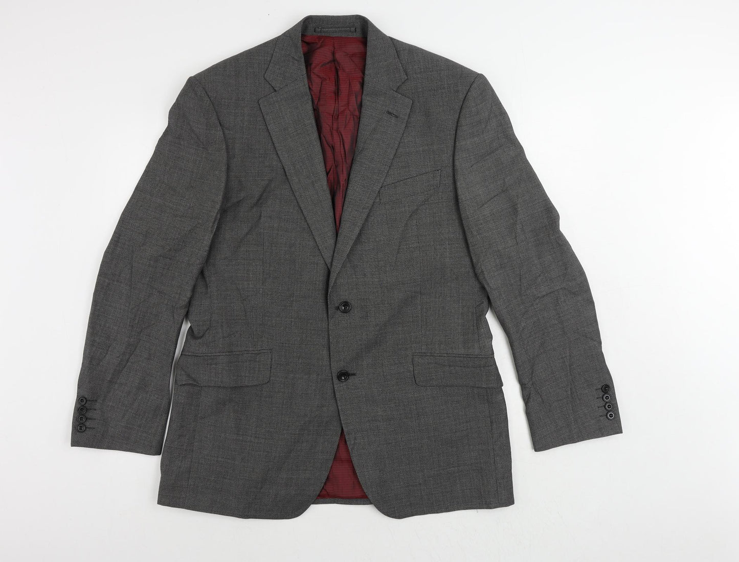 Marks and Spencer Mens Grey Polyester Jacket Suit Jacket Size 46 Regular