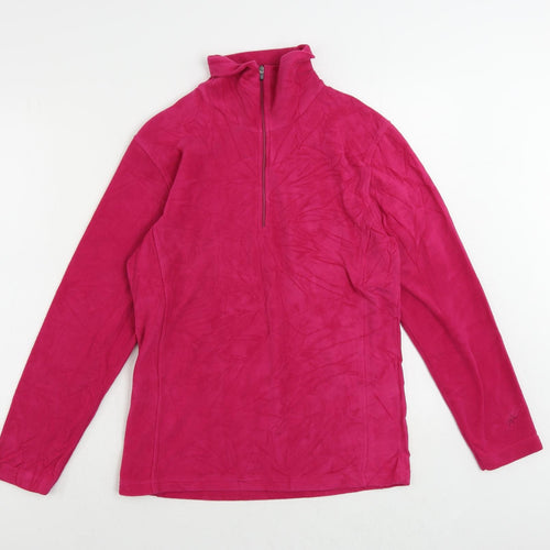 Snow Rock Womens Pink Polyester Pullover Sweatshirt Size S Zip