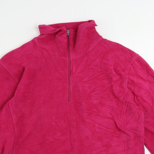 Snow Rock Womens Pink Polyester Pullover Sweatshirt Size S Zip