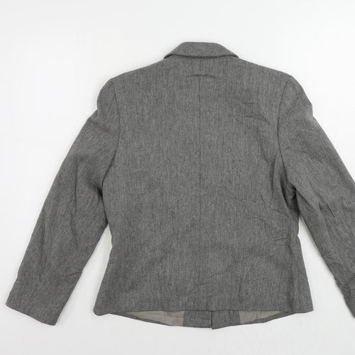St Michael Womens Grey Jacket Blazer Size 12 Button - Vintage