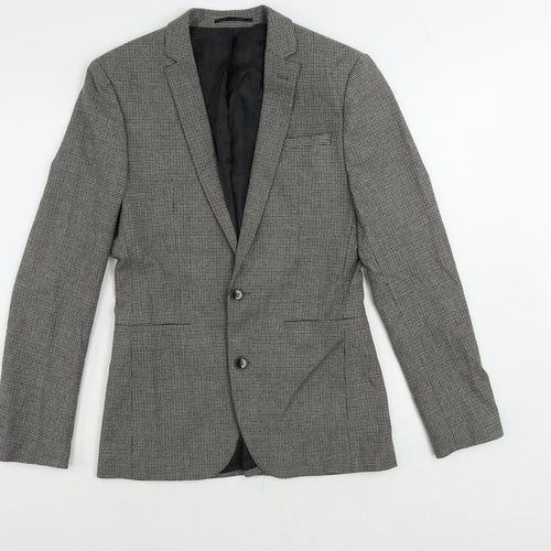 ASOS Mens Grey Geometric Polyester Jacket Suit Jacket Size 36 Regular