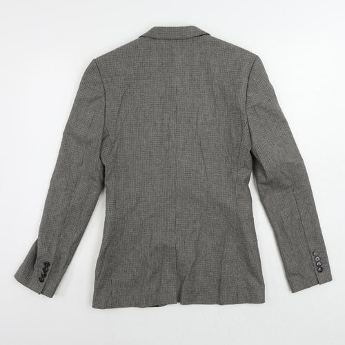 ASOS Mens Grey Geometric Polyester Jacket Suit Jacket Size 36 Regular