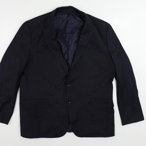 Marks and Spencer Mens Blue Wool Jacket Suit Jacket Size 46 Regular