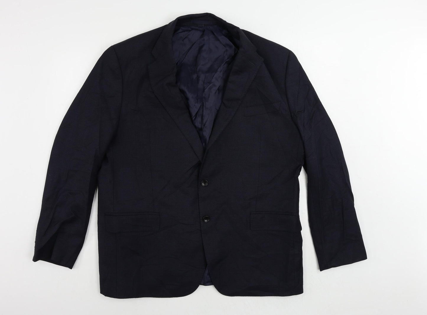 Marks and Spencer Mens Blue Wool Jacket Suit Jacket Size 46 Regular