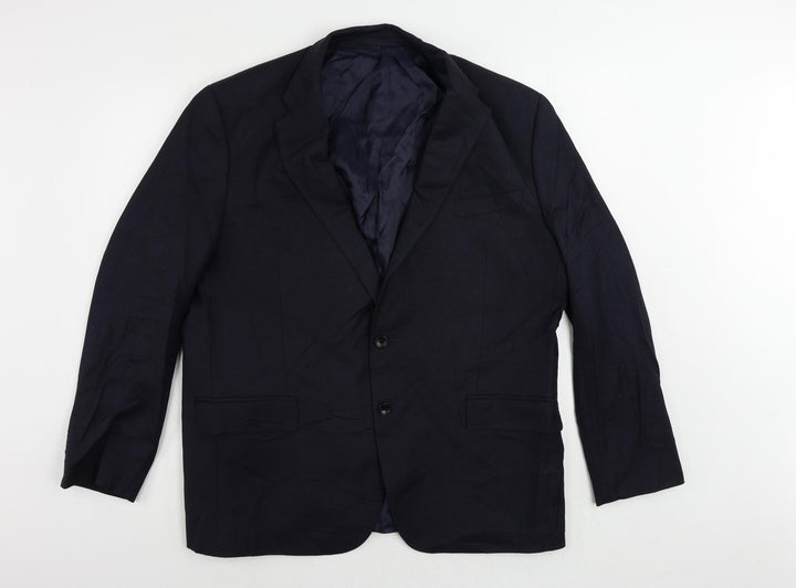 Marks and Spencer Mens Blue Wool Jacket Suit Jacket Size 46 Regular