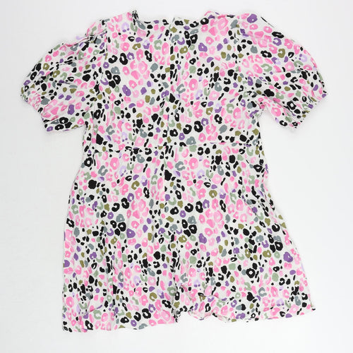 Marks and Spencer Womens Multicoloured Animal Print Viscose A-Line Size 18 Round Neck Zip