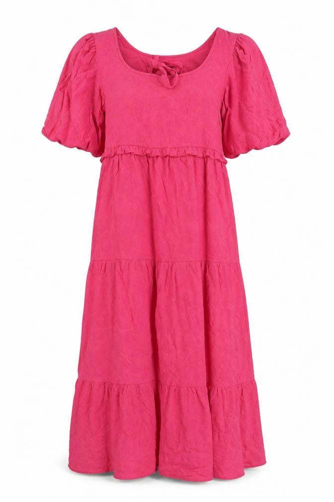 Marks and Spencer Womens Pink Viscose Maxi Size 8 Square Neck Tie - Tiered
