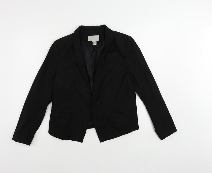 H&M Womens Black Jacket Blazer Size 12 - Open