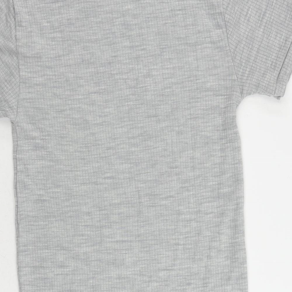 Marks and Spencer Mens Grey Wool T-Shirt Size S Crew Neck - Thermal