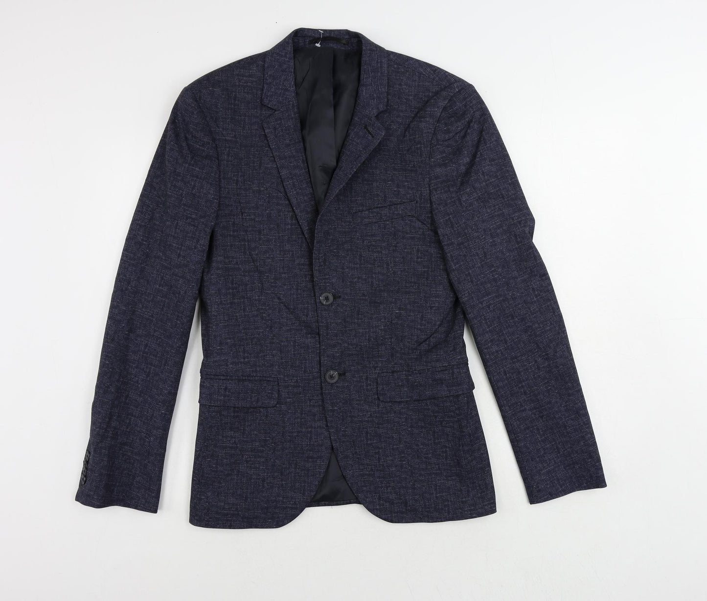 Topman Mens Blue Polyester Jacket Suit Jacket Size 36 Regular