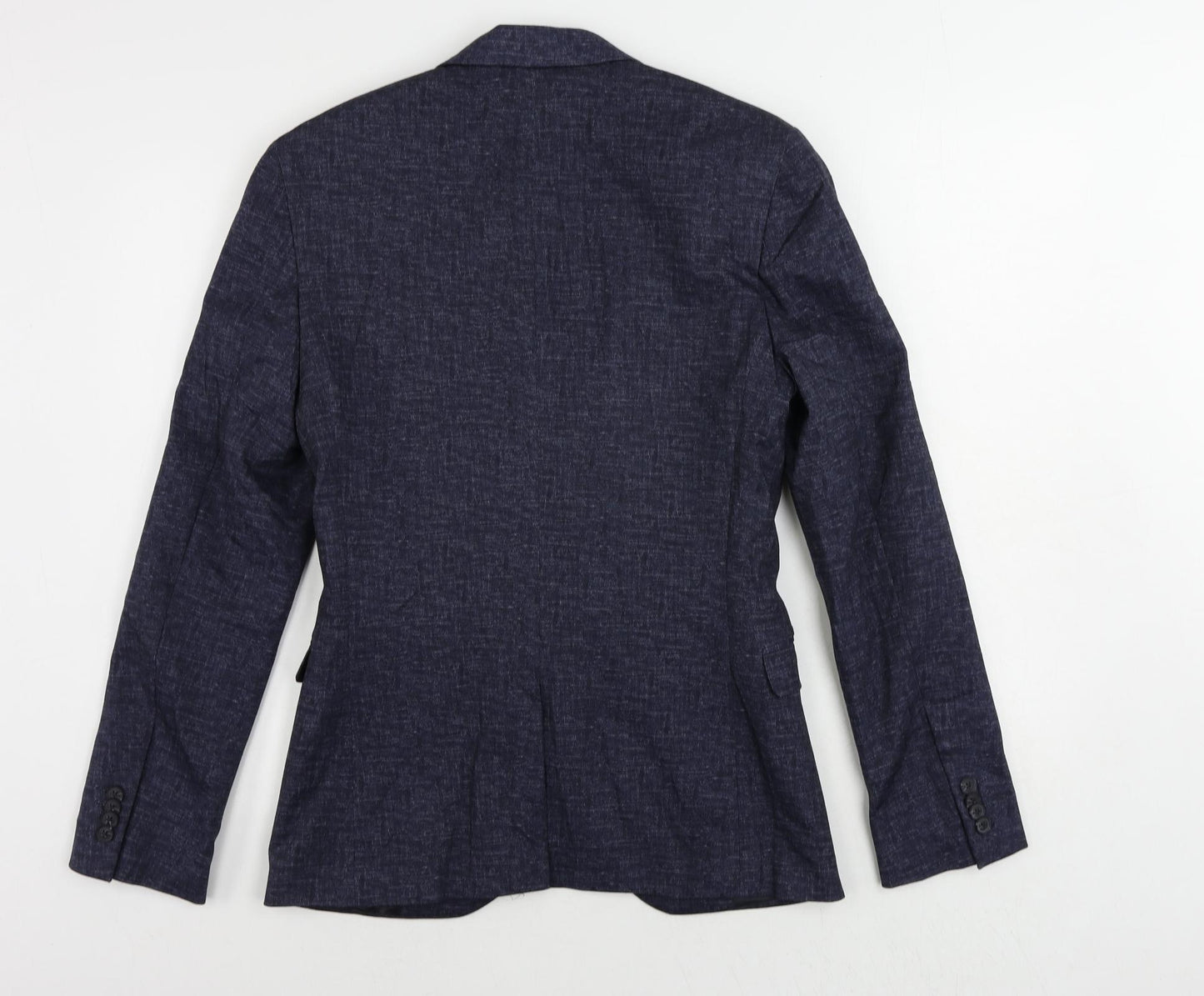Topman Mens Blue Polyester Jacket Suit Jacket Size 36 Regular