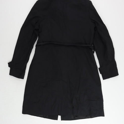 Debenhams Womens Blue Trench Coat Coat Size 12 Button - Belted