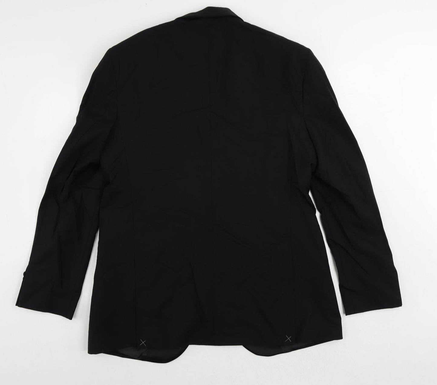 Marks and Spencer Mens Black Wool Tuxedo Suit Jacket Size 42 Regular
