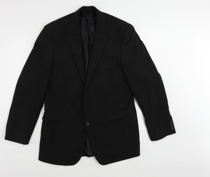 Clubclass Tailoring Mens Black Polyester Jacket Suit Jacket Size 42 Regular