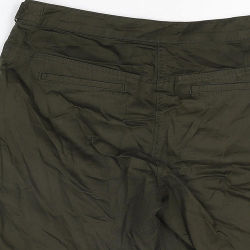 Dorothy Perkins Womens Green Cotton Bermuda Shorts Size 10 L10.5 in Regular Zip