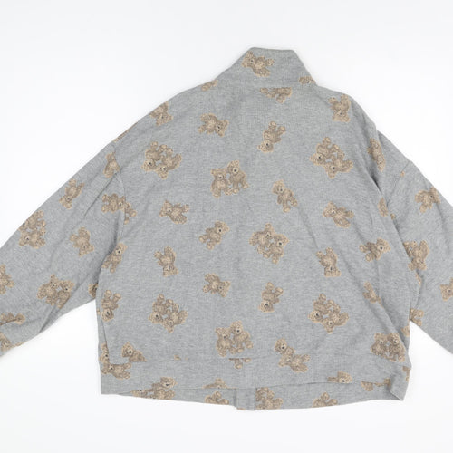 Jesus Candy Womens Grey Geometric Jacket Size S Button