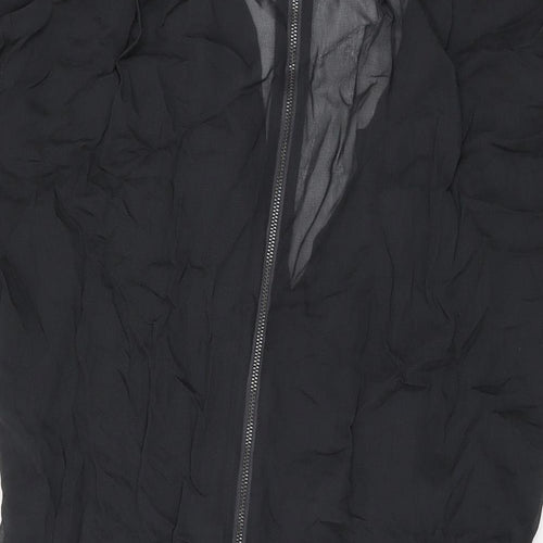 Wrap Womens Black Viscose A-Line Size 12 V-Neck Zip