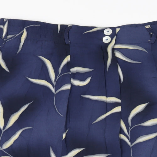 Verse Womens Blue Geometric Viscose Swing Skirt Size 16 Zip