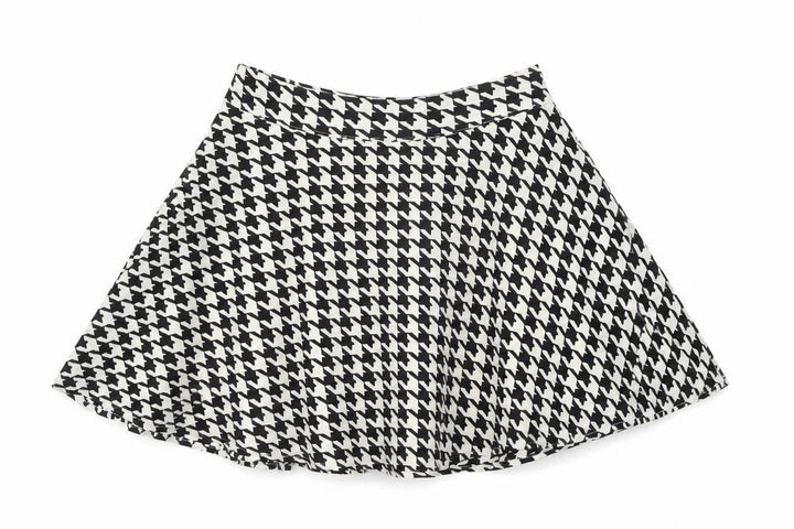 Forever 21 Womens White Geometric Polyester Mini Skirt Size S Zip - Houndstooth