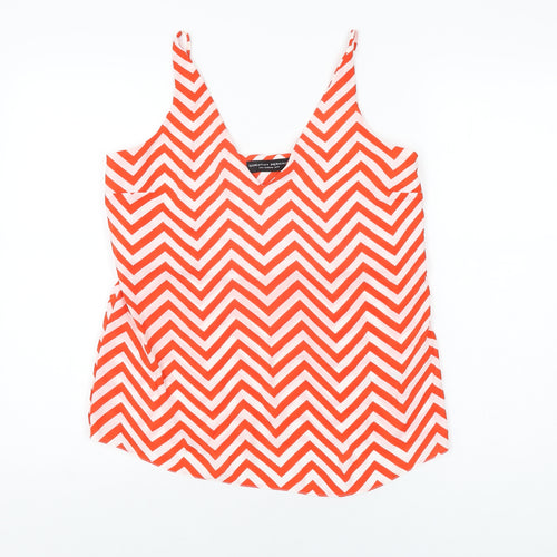 Dorothy Perkins Womens Red Geometric Polyester Camisole T-Shirt Size 10 V-Neck